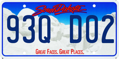 SD license plate 93QD02