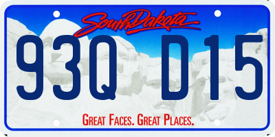 SD license plate 93QD15