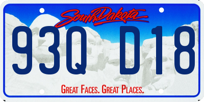 SD license plate 93QD18