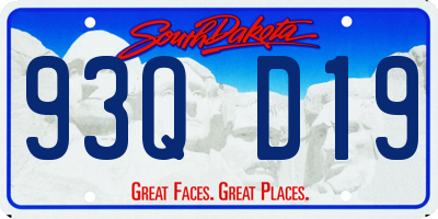 SD license plate 93QD19
