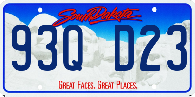 SD license plate 93QD23