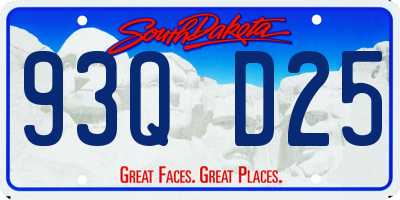 SD license plate 93QD25