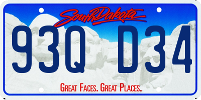 SD license plate 93QD34