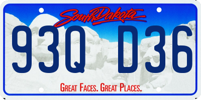SD license plate 93QD36