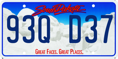 SD license plate 93QD37