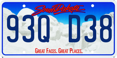 SD license plate 93QD38