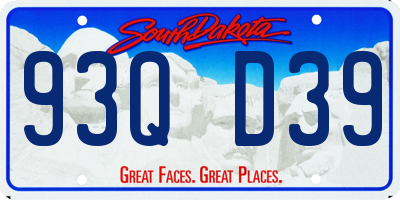 SD license plate 93QD39
