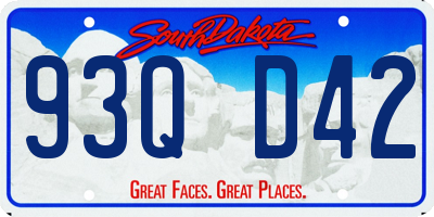 SD license plate 93QD42
