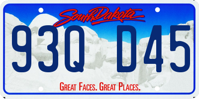 SD license plate 93QD45