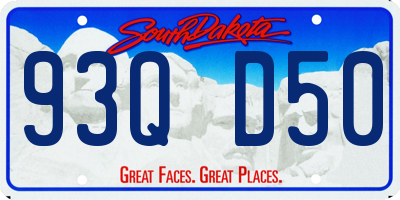 SD license plate 93QD50