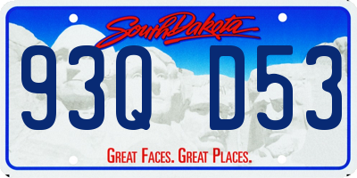 SD license plate 93QD53