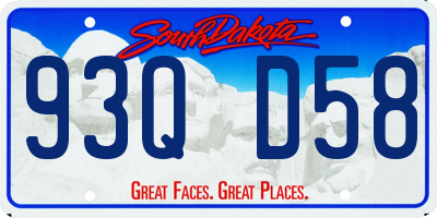 SD license plate 93QD58