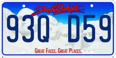 SD license plate 93QD59