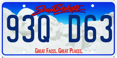 SD license plate 93QD63