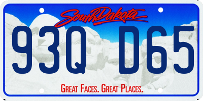 SD license plate 93QD65
