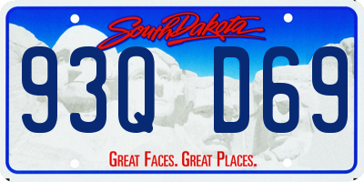 SD license plate 93QD69