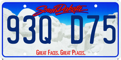 SD license plate 93QD75