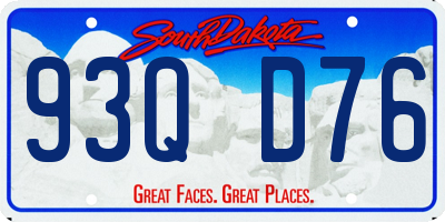 SD license plate 93QD76