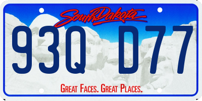 SD license plate 93QD77