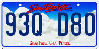SD license plate 93QD80