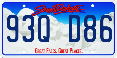 SD license plate 93QD86