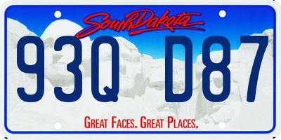 SD license plate 93QD87