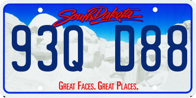 SD license plate 93QD88