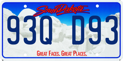 SD license plate 93QD93