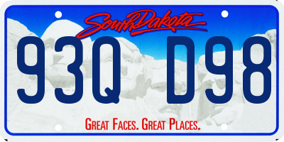SD license plate 93QD98