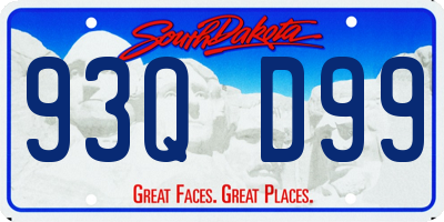 SD license plate 93QD99