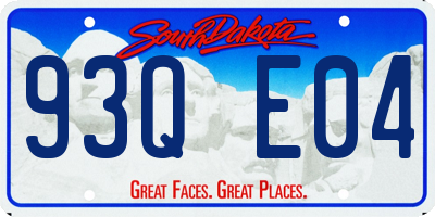 SD license plate 93QE04