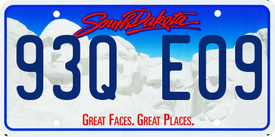 SD license plate 93QE09