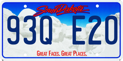 SD license plate 93QE20