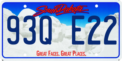 SD license plate 93QE22