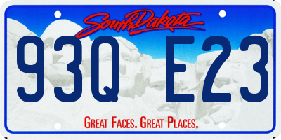 SD license plate 93QE23