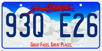 SD license plate 93QE26