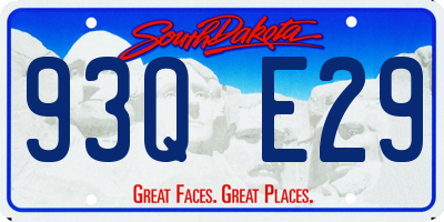 SD license plate 93QE29