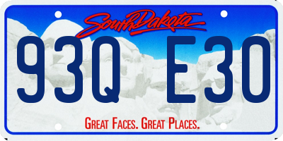 SD license plate 93QE30