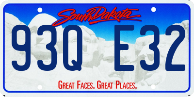 SD license plate 93QE32
