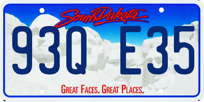 SD license plate 93QE35