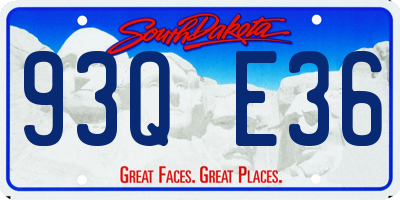 SD license plate 93QE36