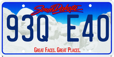 SD license plate 93QE40