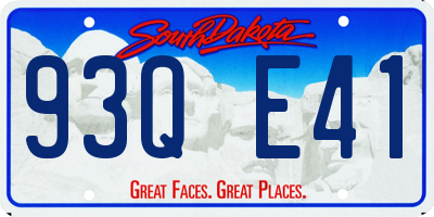 SD license plate 93QE41