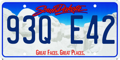 SD license plate 93QE42