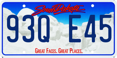 SD license plate 93QE45
