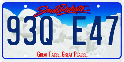 SD license plate 93QE47