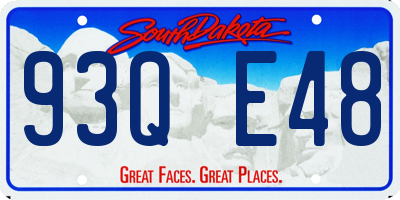 SD license plate 93QE48