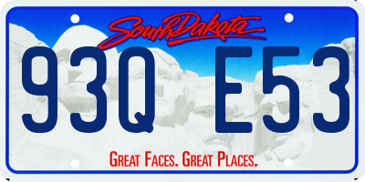 SD license plate 93QE53
