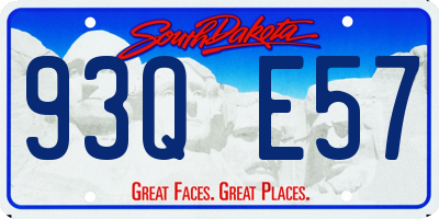 SD license plate 93QE57