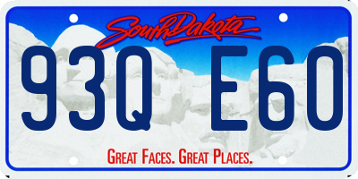 SD license plate 93QE60